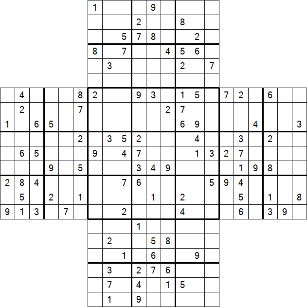 Cross Sudoku - Difficile