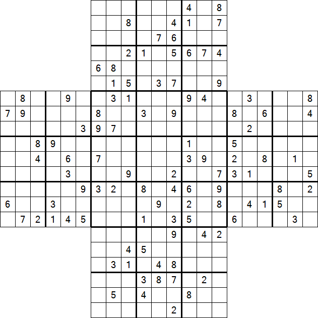 Cross Sudoku - Difficile