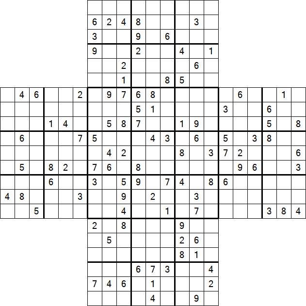 Cross Sudoku - Difficile