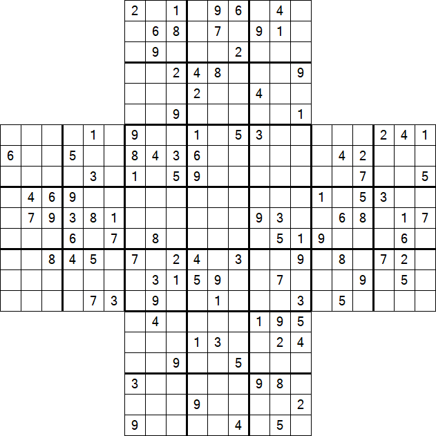 Cross Sudoku - Difficile