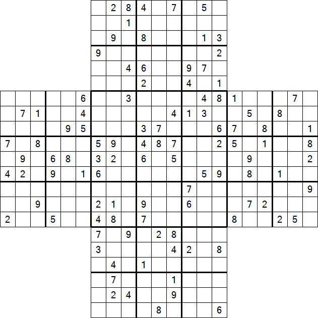 Cross Sudoku - Difficile