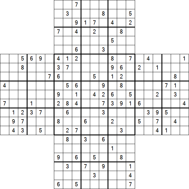 Cross Sudoku - Difficile