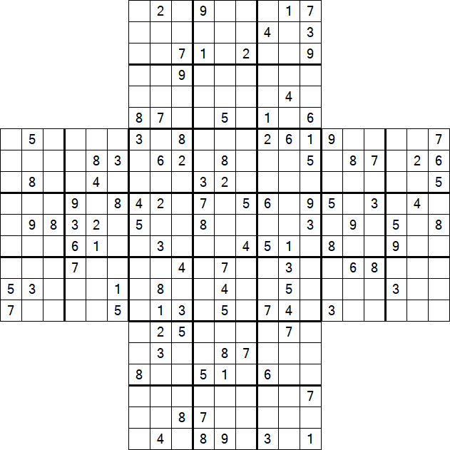 Cross Sudoku - Difficile