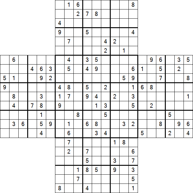 Cross Sudoku - Difficile