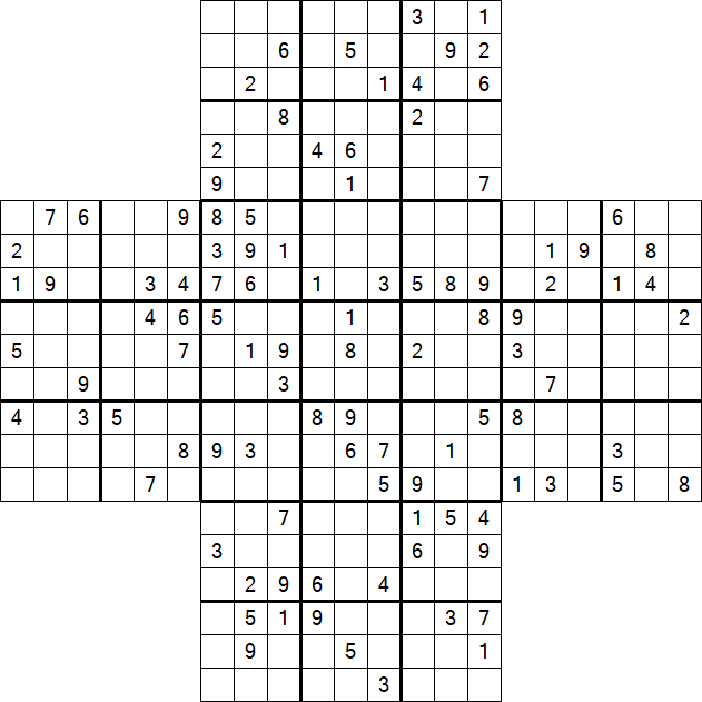 Cross Sudoku - Difficile