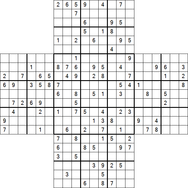 Cross Sudoku - Difficile