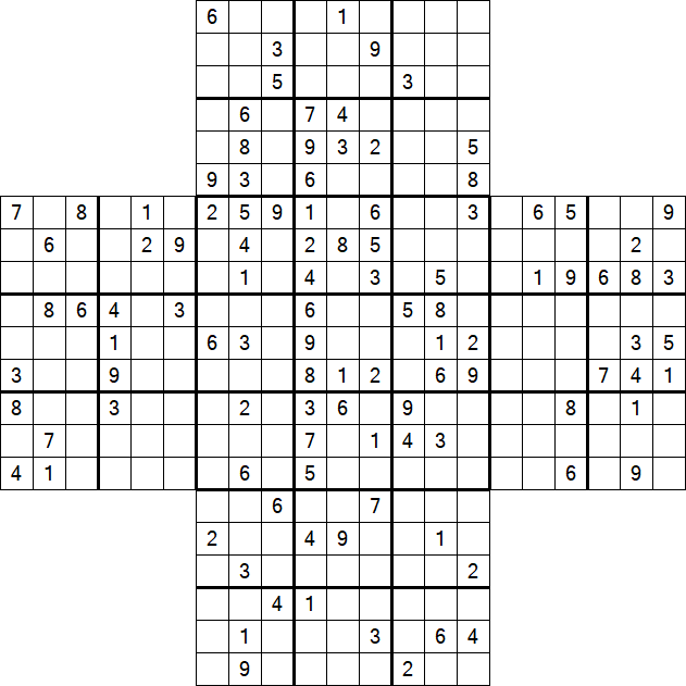 Cross Sudoku - Difficile