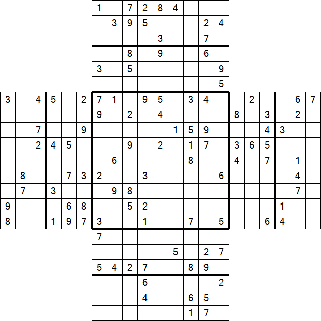Cross Sudoku - Difficile