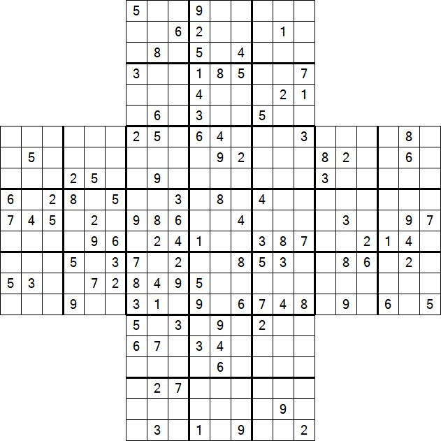 Cross Sudoku - Difficile