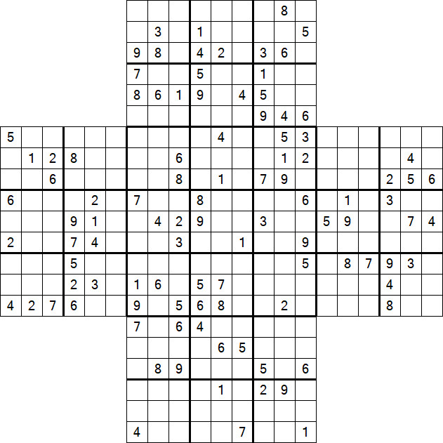 Cross Sudoku - Difficile