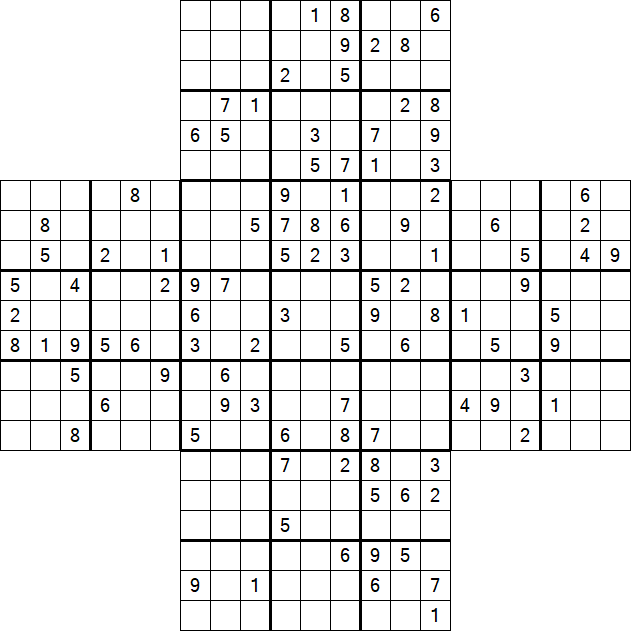 Cross Sudoku - Difficile