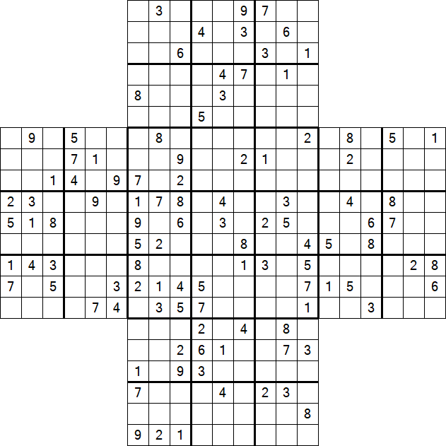 Cross Sudoku - Difficile