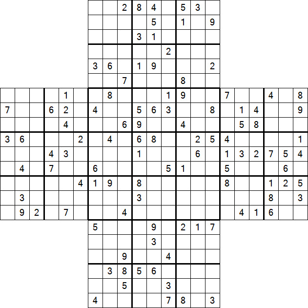 Cross Sudoku - Difficile