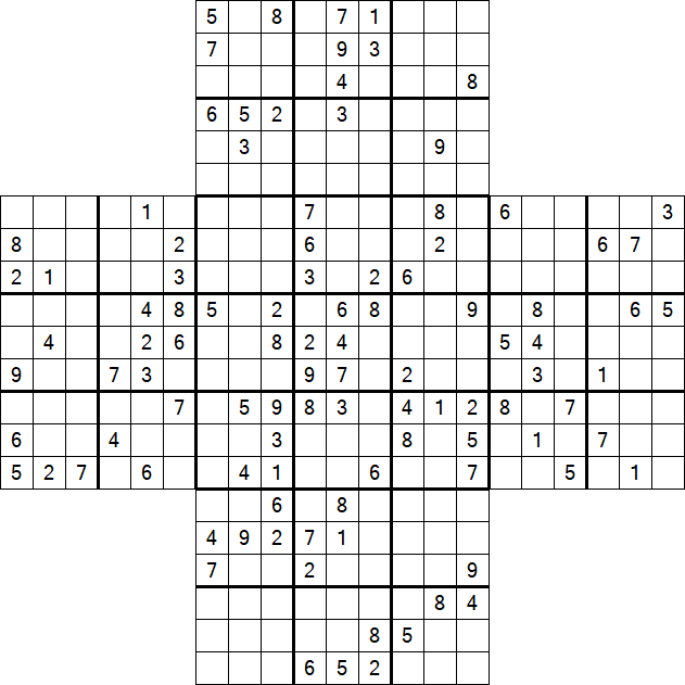 Cross Sudoku - Difficile