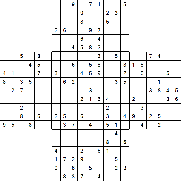 Cross Sudoku - Difficile