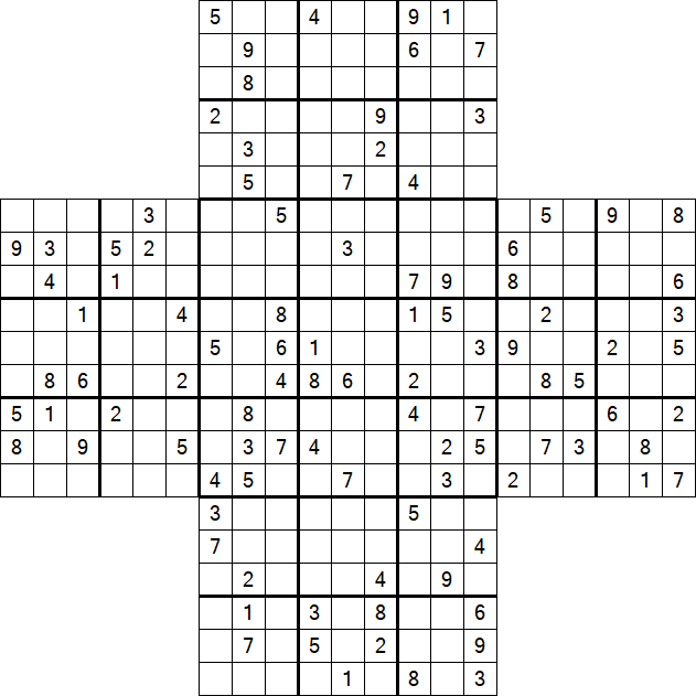 Cross Sudoku - Difficile