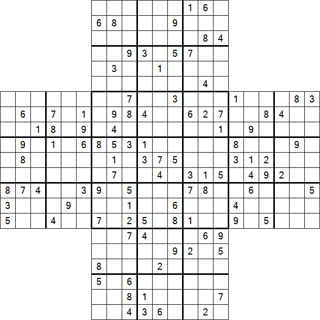 Cross Sudoku - Difficile