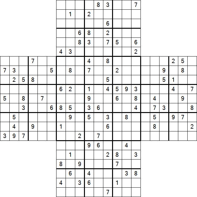 Cross Sudoku - Difficile