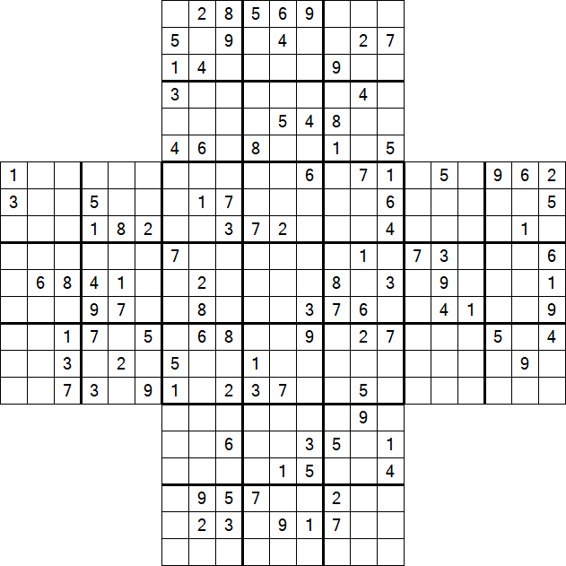 Cross Sudoku - Difficile