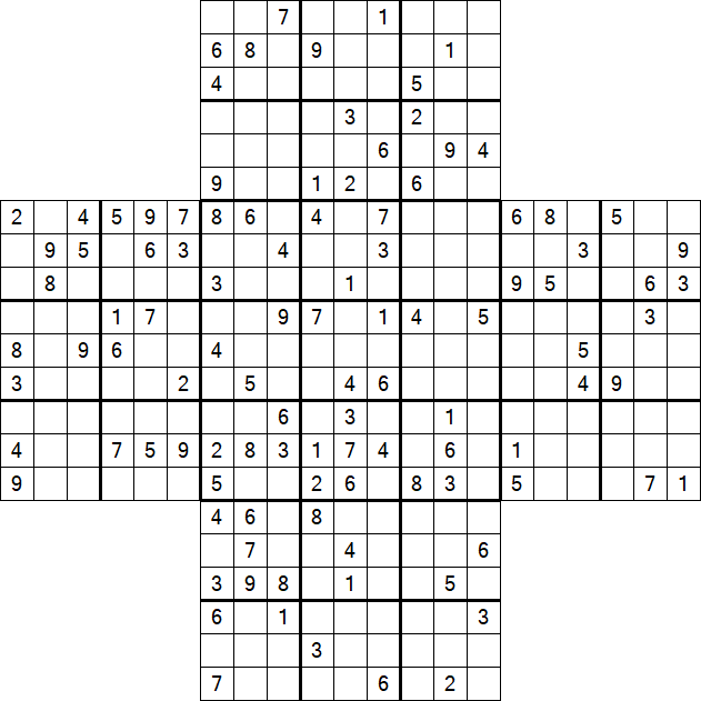 Cross Sudoku - Difficile