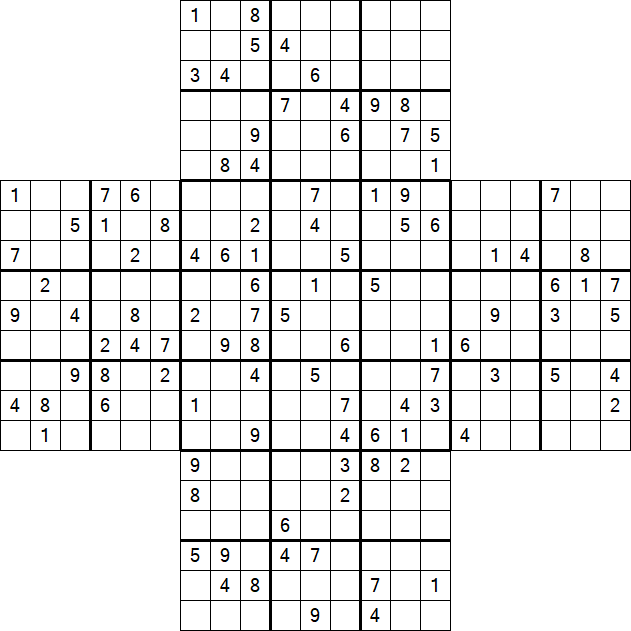 Cross Sudoku - Difficile