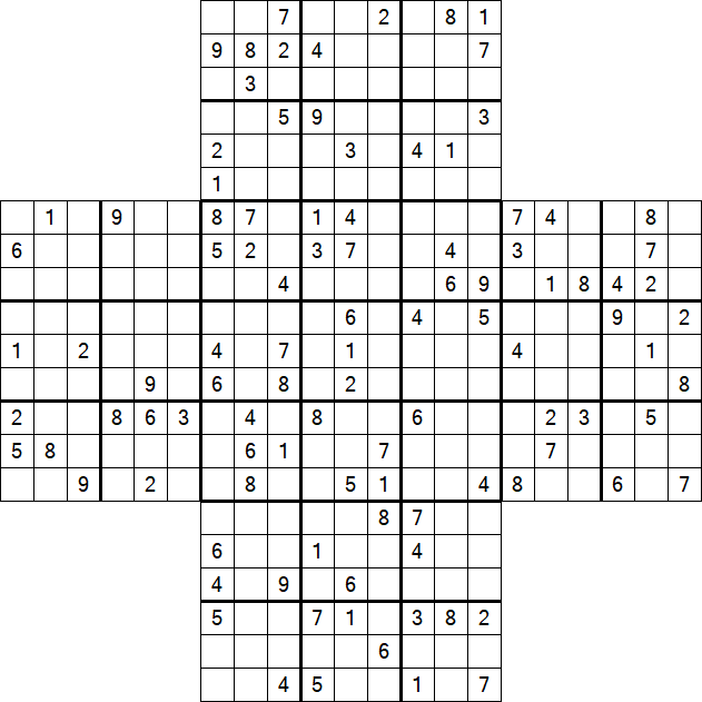 Cross Sudoku - Difficile