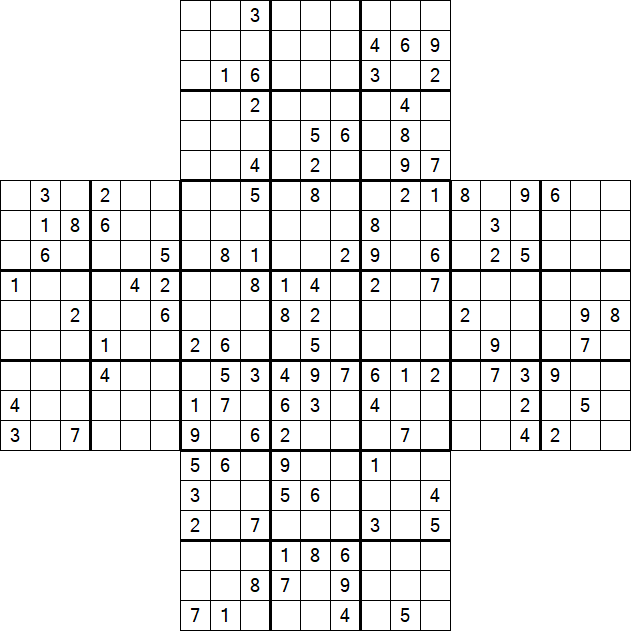 Cross Sudoku - Difficile