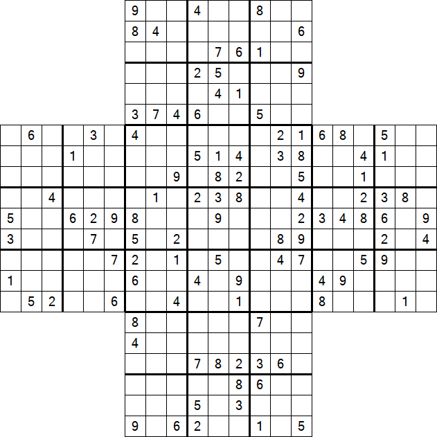 Cross Sudoku - Difficile