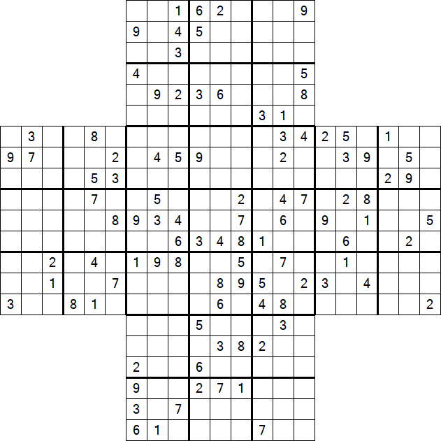 Cross Sudoku - Difficile