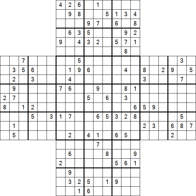 Cross Sudoku - Difficile