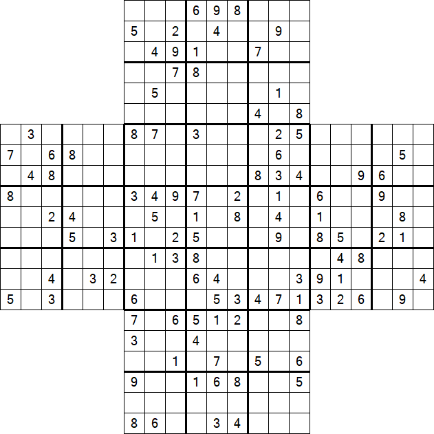 Cross Sudoku - Difficile