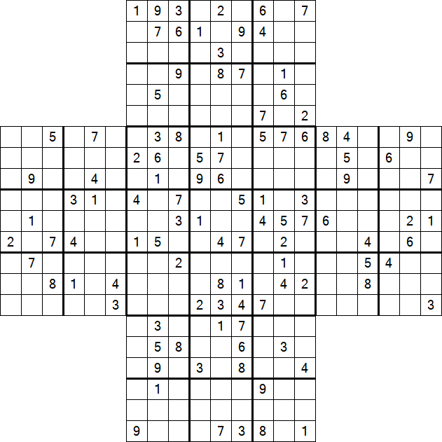 Cross Sudoku - Difficile