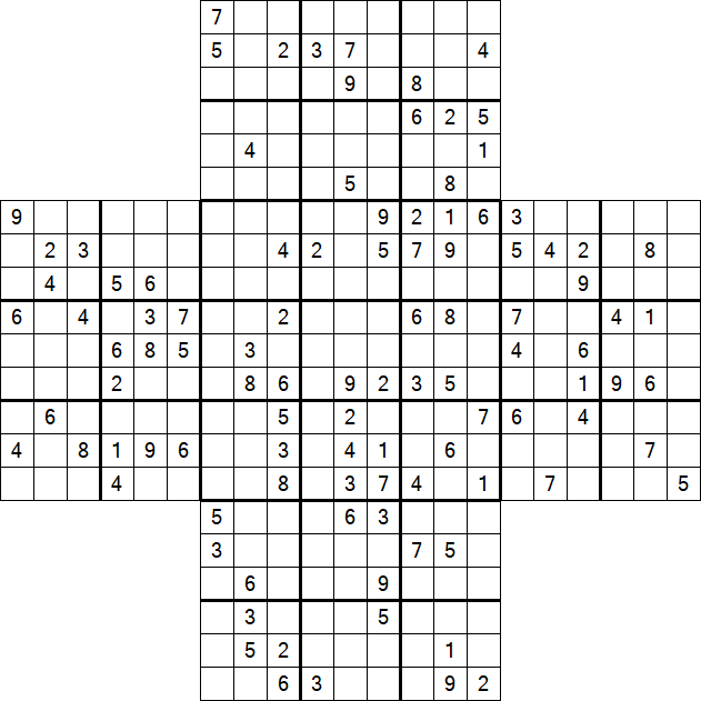 Cross Sudoku - Difficile
