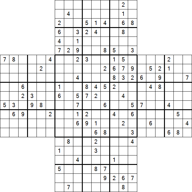 Cross Sudoku - Difícil