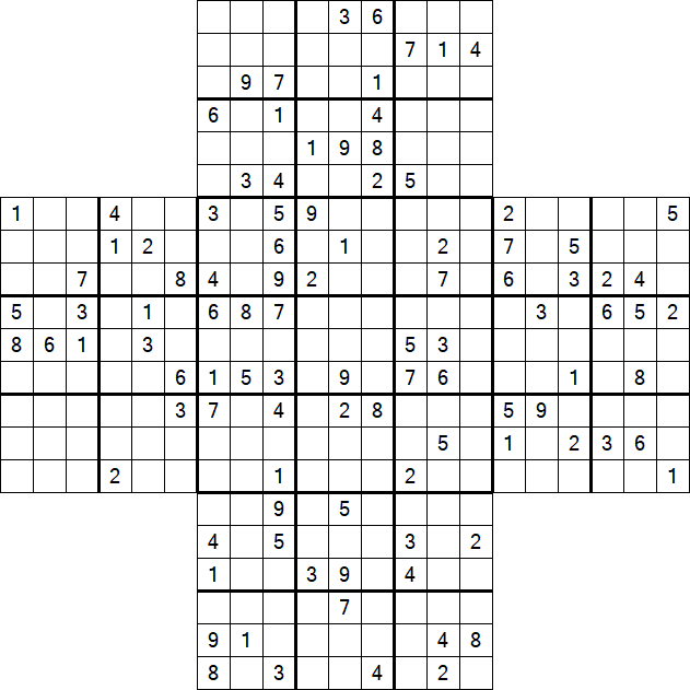 Cross Sudoku - Difícil