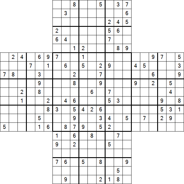 Cross Sudoku - Difícil
