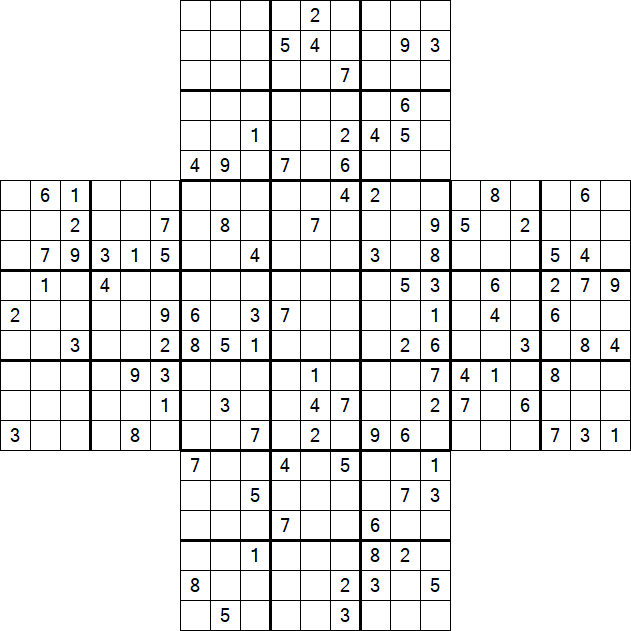 Cross Sudoku - Schwierig