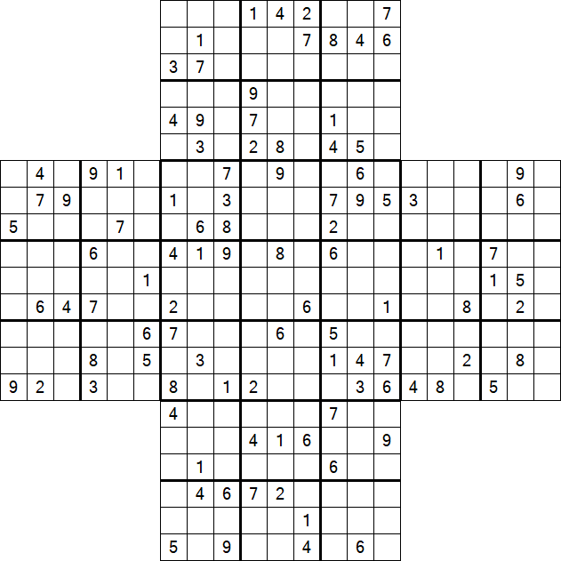 Cross Sudoku - Schwierig