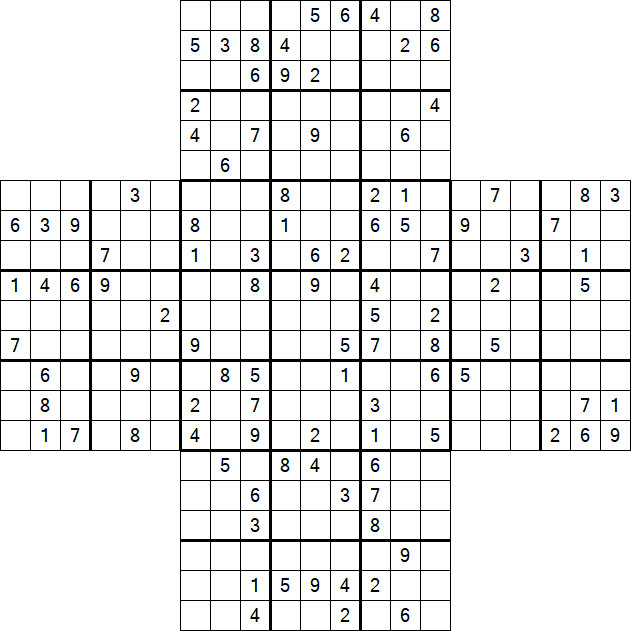 Cross Sudoku - Schwierig