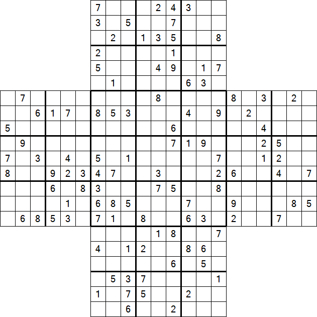 Cross Sudoku - Schwierig