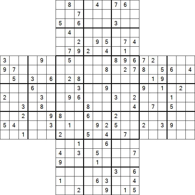 Cross Sudoku - Schwierig