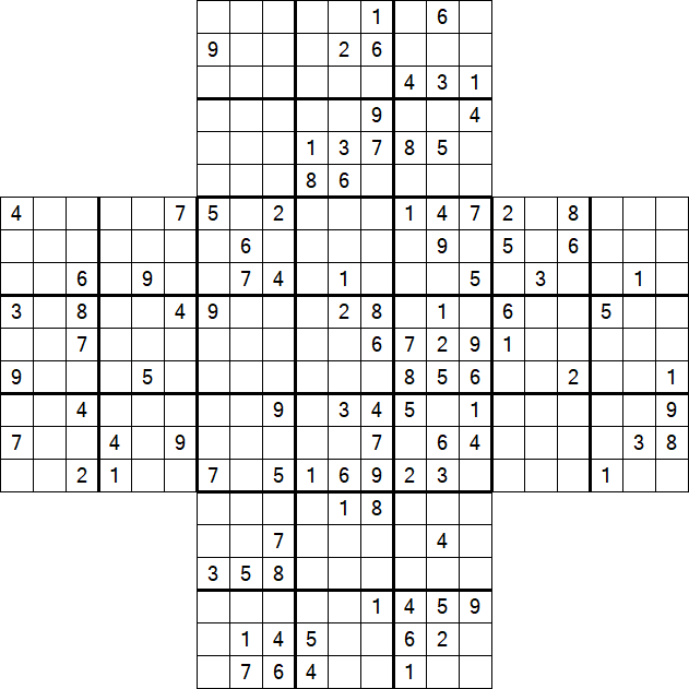 Cross Sudoku - Schwierig