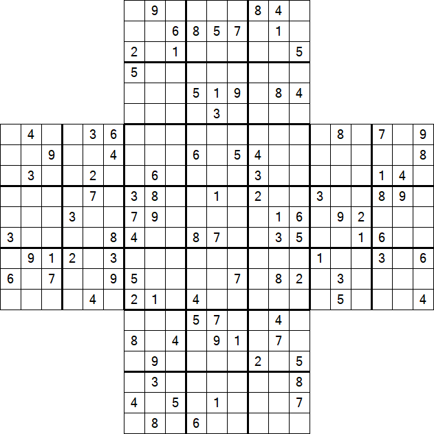 Cross Sudoku - Schwierig