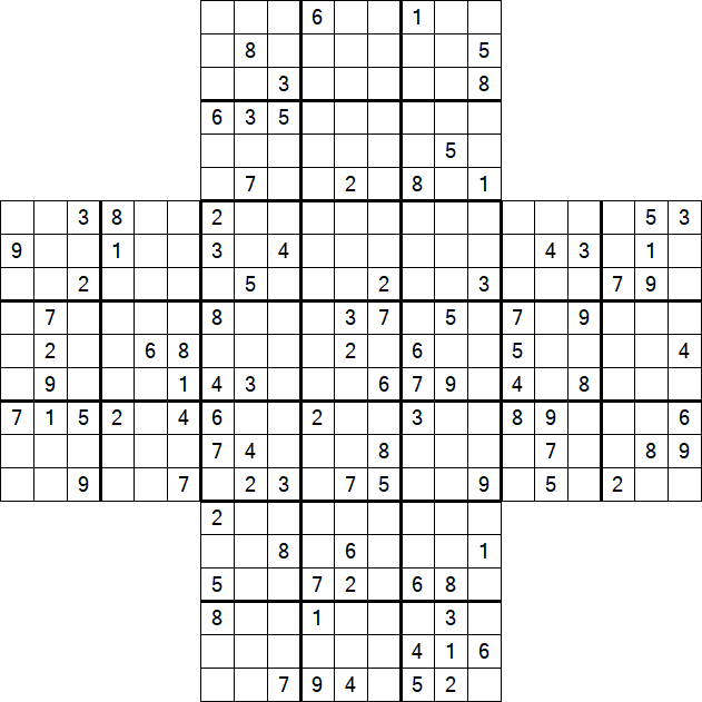 Cross Sudoku - Schwierig