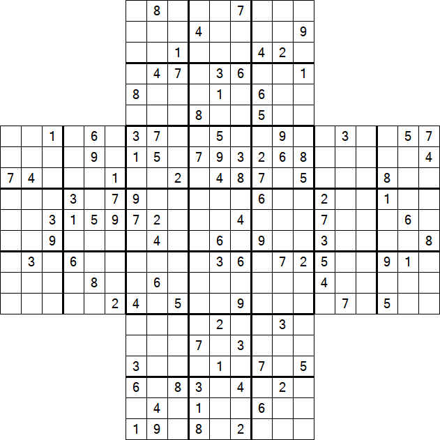 Cross Sudoku - Difícil