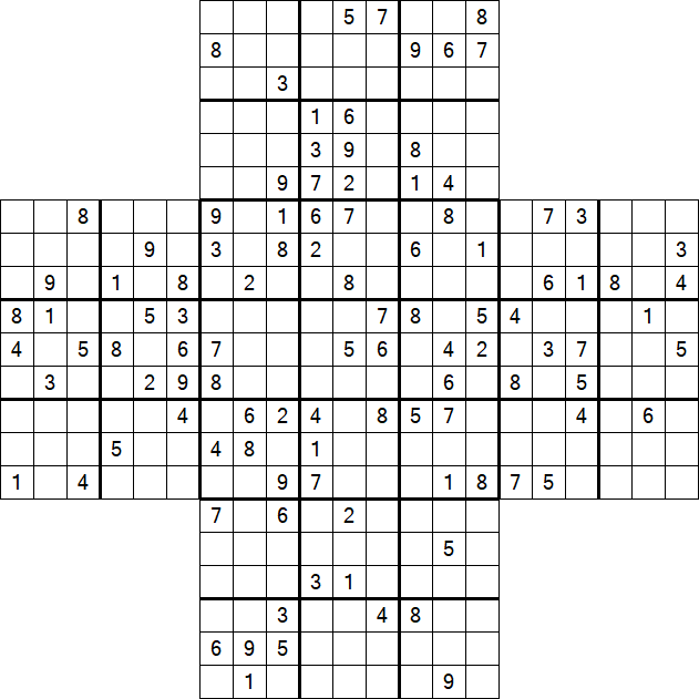 Cross Sudoku - Schwierig