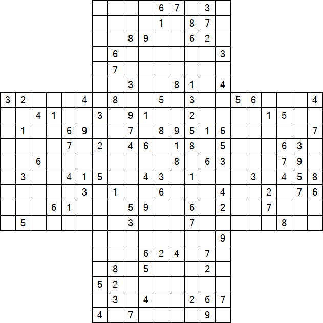 Cross Sudoku - Difícil