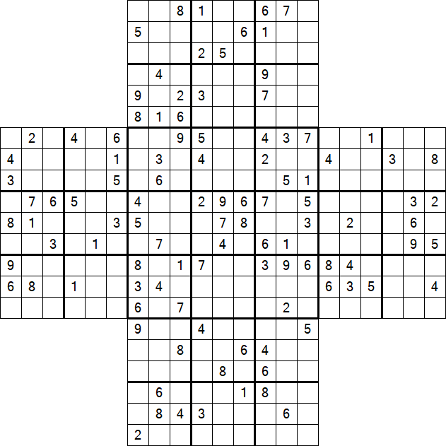 Cross Sudoku - Difícil