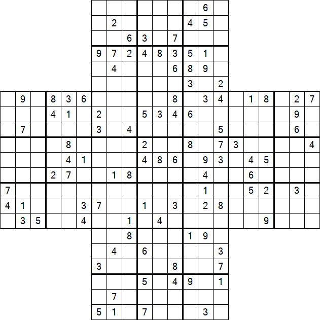 Cross Sudoku - Difícil