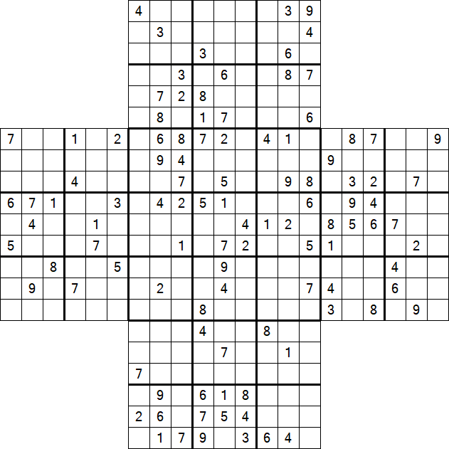 Cross Sudoku - Difícil
